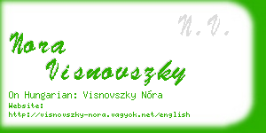 nora visnovszky business card